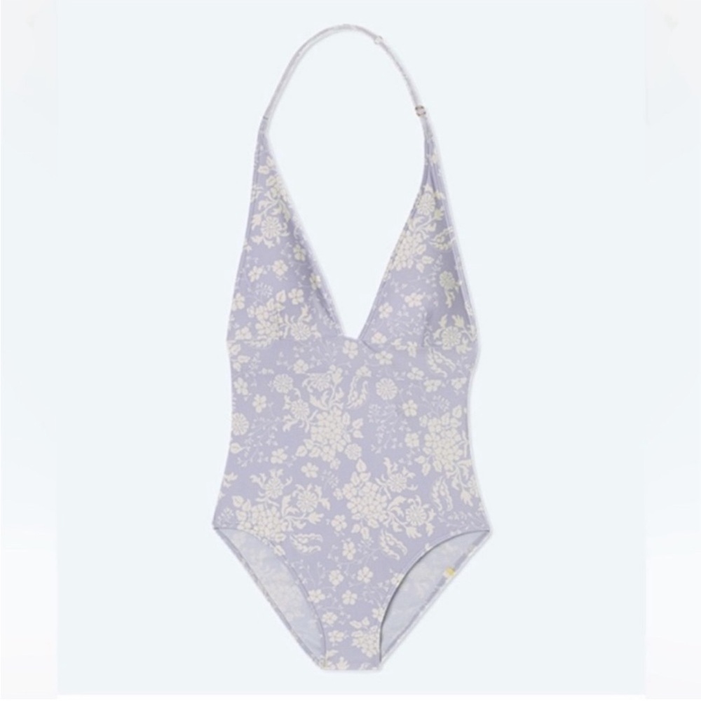 New! Summersalt Vintage Floral The Halter Plunge One-Piece
